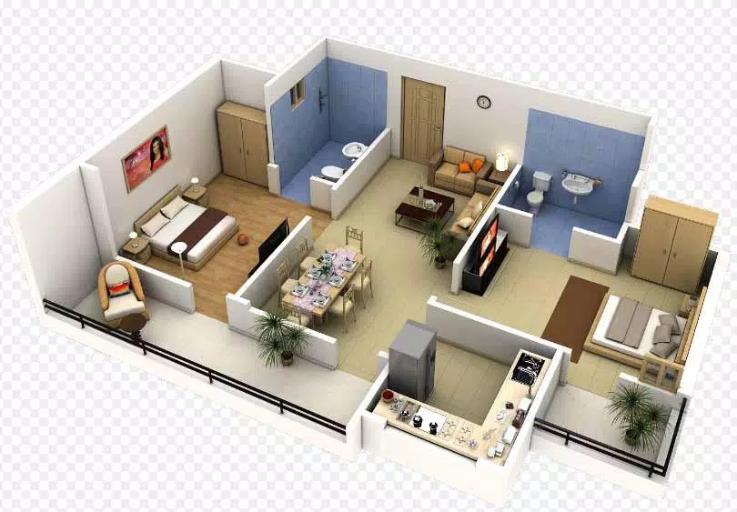 3D small house design Schermafbeelding 0