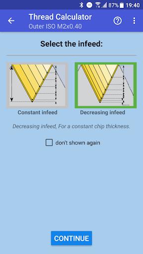 Thread calculator Schermafbeelding 2