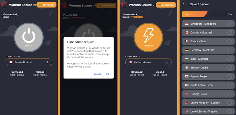 Woman Secure VPN Tangkapan skrin 2