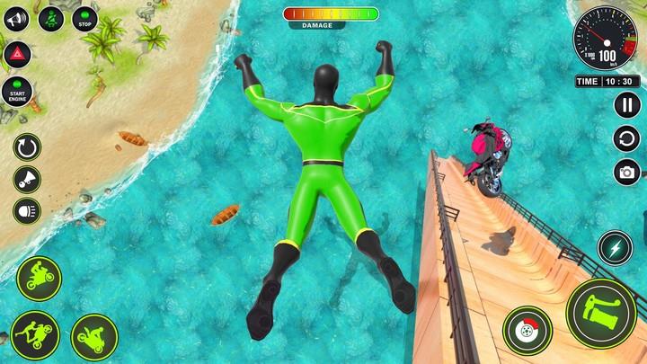 Superhero Bike Mega Ramp Games Captura de pantalla 3