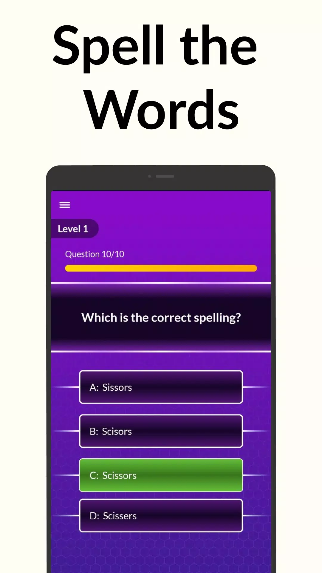 Spelling Bee: Spelling Quiz Captura de tela 1