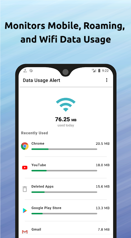 Data Usage Alert + Speed Meter Ảnh chụp màn hình 1