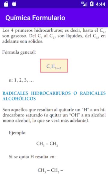 Química Formulario ဖန်သားပြင်ဓာတ်ပုံ 1