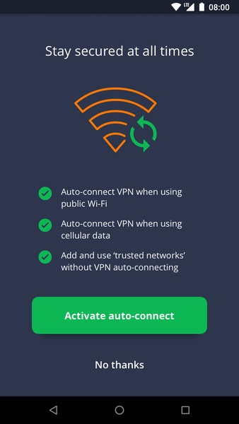 アバスト セキュアライン VPN スクリーンショット 0