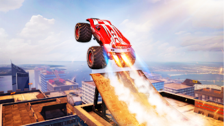 Mega Truck Rooftop Stunt Games ภาพหน้าจอ 1