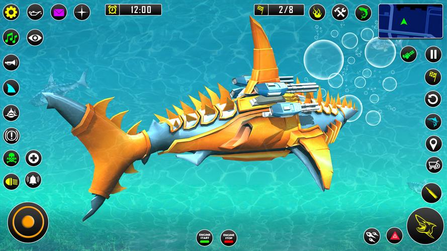 Shark Robot Car Game 3d スクリーンショット 2