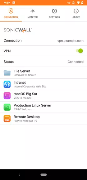 SonicWall Mobile Connect Ekran Görüntüsü 1