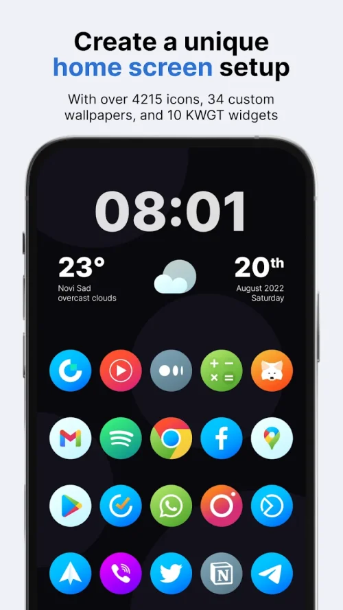 Hera Icon Pack: Circle Icons Capture d'écran 0