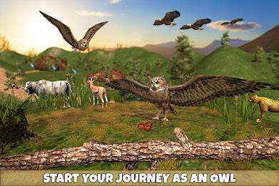 Owl Bird Simulator Birds Game ဖန်သားပြင်ဓာတ်ပုံ 1