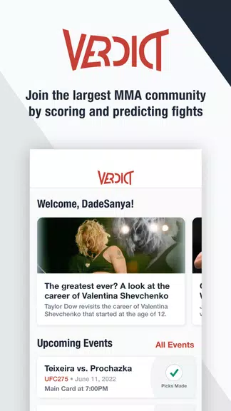 Verdict MMA Picks & Scoring স্ক্রিনশট 2