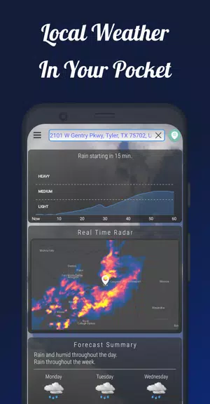 Dark Sky Tech Weather App Ảnh chụp màn hình 0