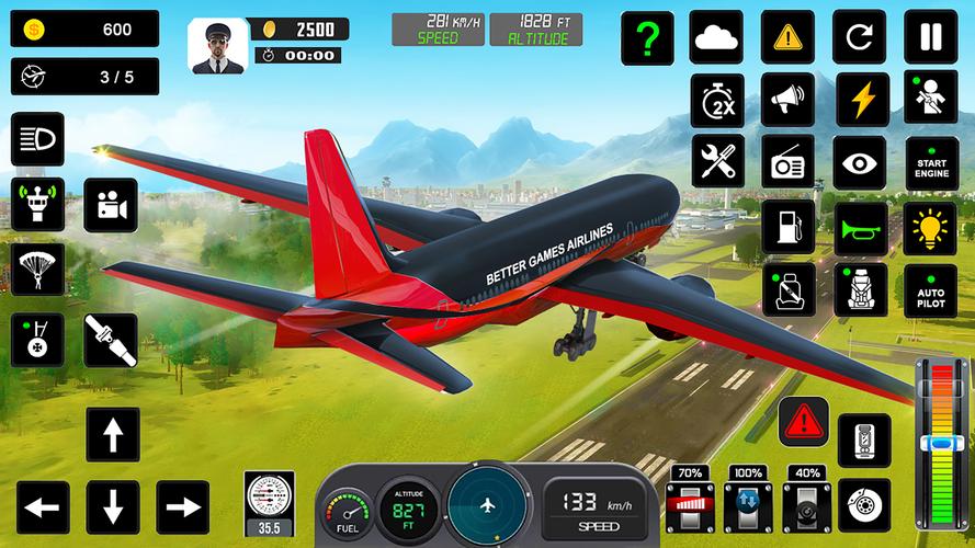 Flight Simulator : Plane Games ဖန်သားပြင်ဓာတ်ပုံ 0