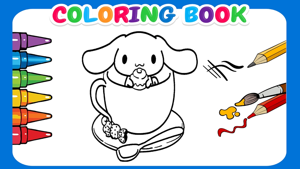 Cute Cinnamoroll coloring book Schermafbeelding 0