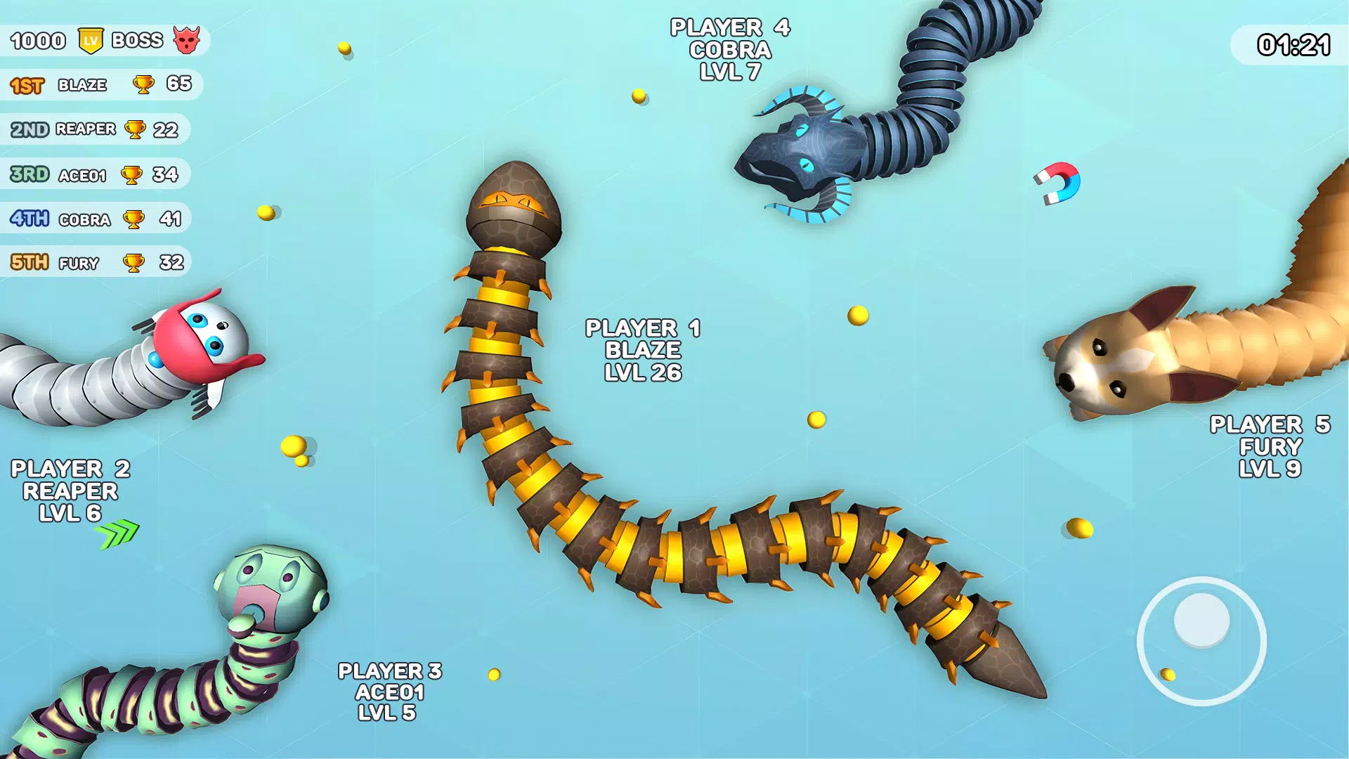 Worms Clash - Snake Games Tangkapan skrin 1