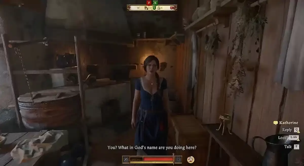 Image:  Katherine bathing the player in Kingdom Come: Deliverance 2