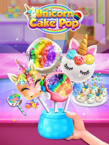 Unicorn Cake Pop - Sweet Food Ekran Görüntüsü 0