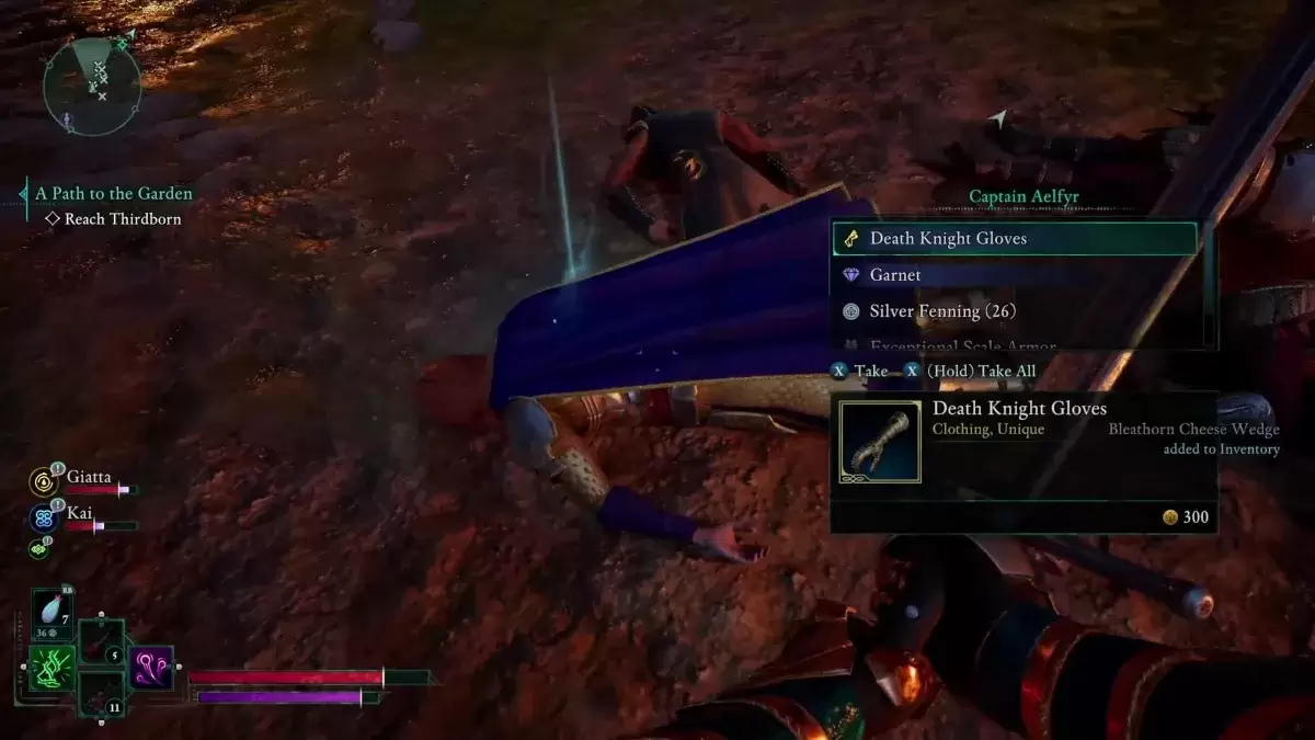 The Death Knight Gloves & other rewards you get in Avowed for defeating Captain Aelfyr during 
