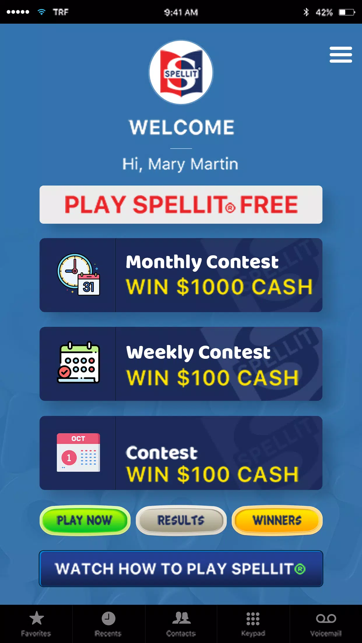 SPELLIT® SPELL WORDS WIN CASH Ekran Görüntüsü 0