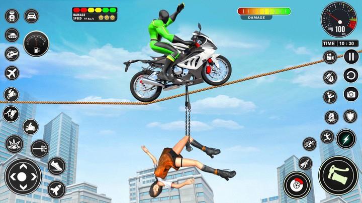 Superhero Bike Mega Ramp Games Capture d'écran 1