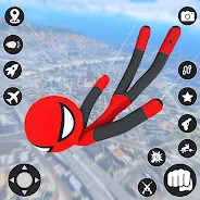 StickMan Rope Hero Spider Game Zrzut ekranu 0