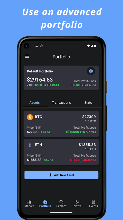 Crypto Hub Coin Stats Tracker Captura de pantalla 1