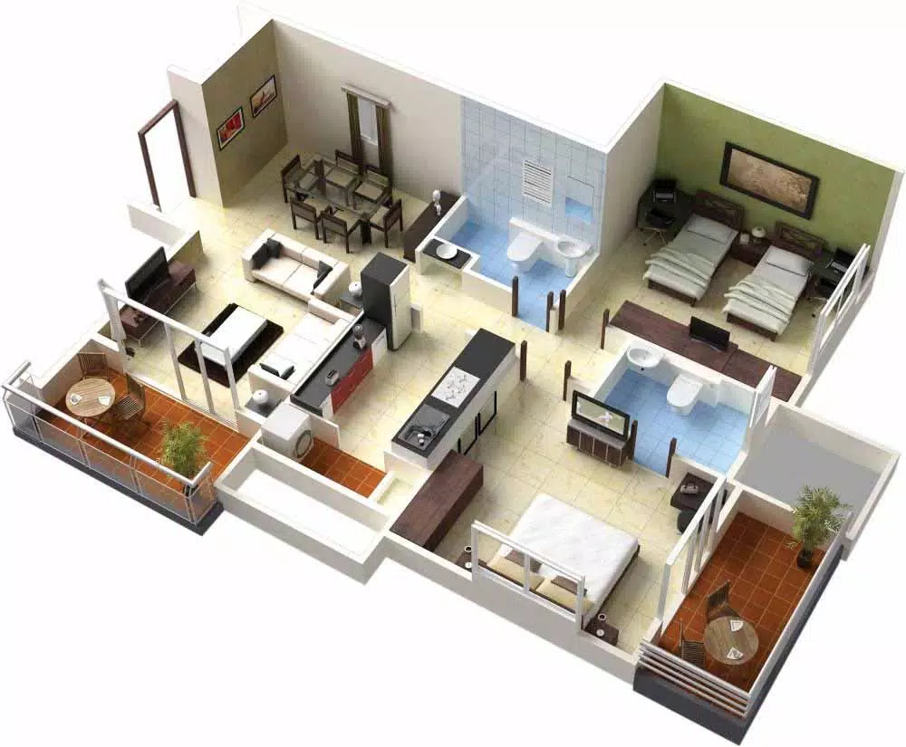 3D small house design Tangkapan skrin 2