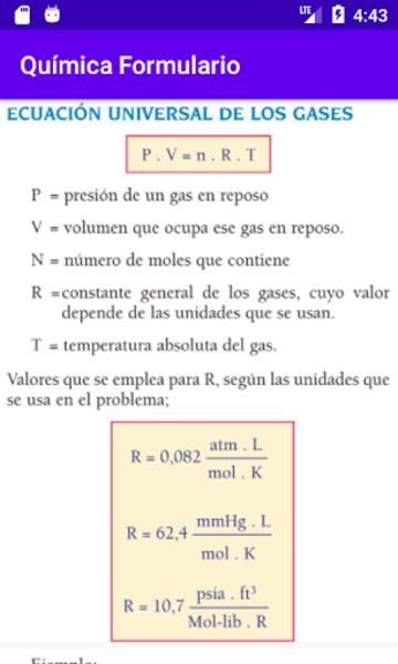 Química Formulario Capture d'écran 3