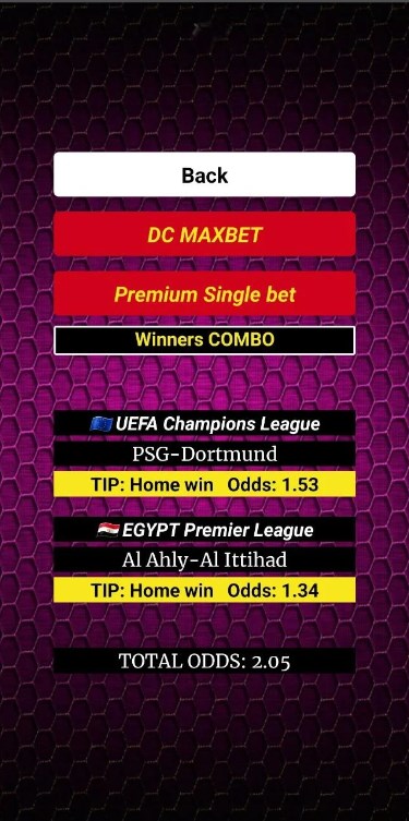 Combo betting tips ဖန်သားပြင်ဓာတ်ပုံ 1