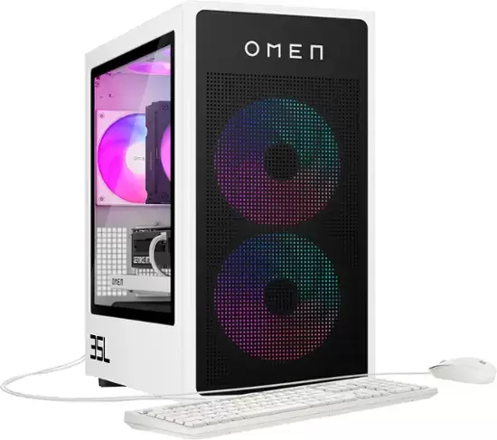 HP Omen -35L 게임 데스크탑 -AMD Ryzen 7 8700G -16GB DDR5 메모리 -NVIDIA GEFORCE RTX 4060 TI -1TB SSD -WHITE/BLACK