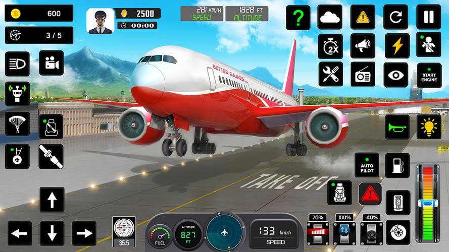 Flight Simulator : Plane Games Tangkapan skrin 2