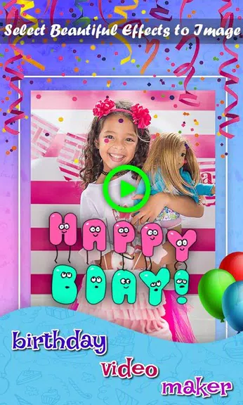 Birthday Video & Status Maker Captura de pantalla 0