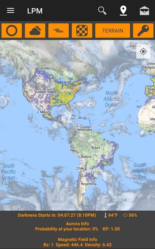 Light Pollution Map - Dark Sky Tangkapan skrin 2