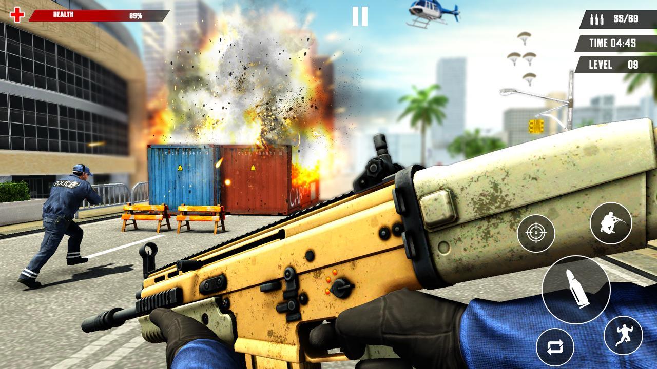 US Police Free Fire - Free Action Game Captura de tela 1