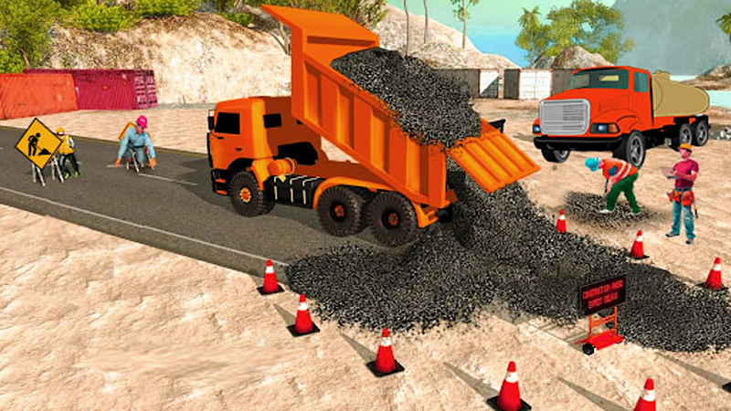 Highway road construction game Скриншот 3