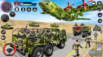 Army Vehicle Transporter Truck Captura de pantalla 2