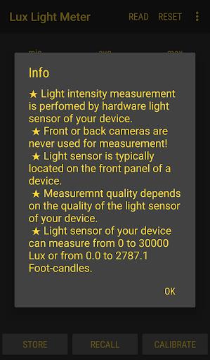 Lux Light Meter Pro Tangkapan skrin 2