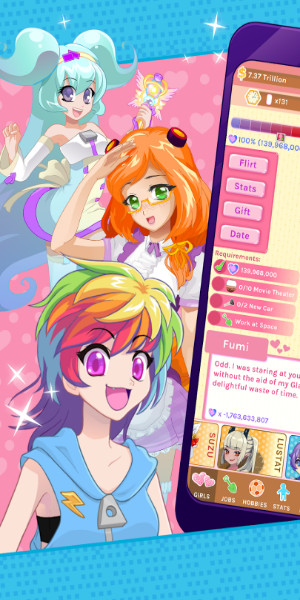 Crush Crush - Idle Dating Sim 스크린샷 0