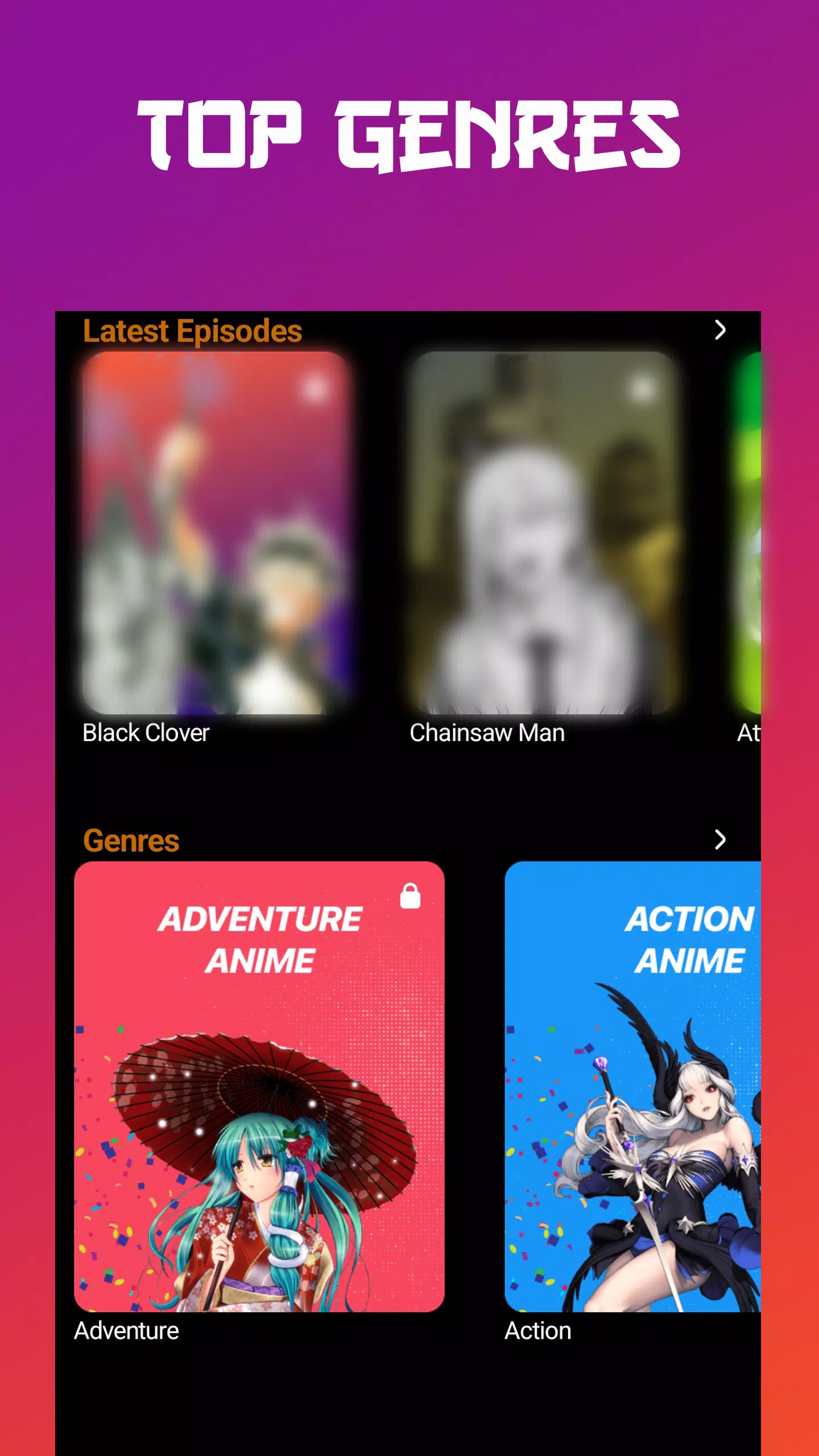 Schermata Anime tv - Anime Watching App 2