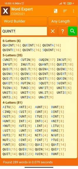 Word Expert (for SCRABBLE) ภาพหน้าจอ 2