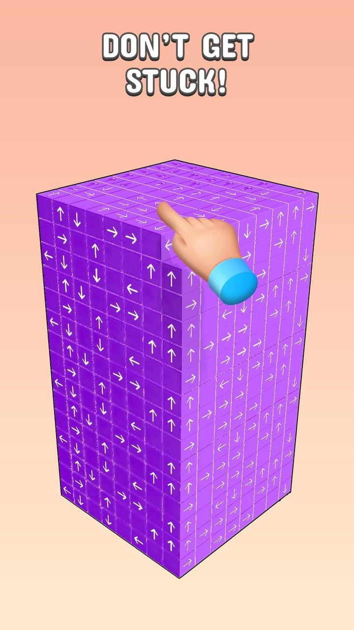 Tap to Unblock 3d Cube Away Скриншот 1