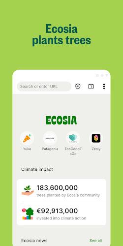 Ecosia. Nachhaltiger Browser Screenshot 1