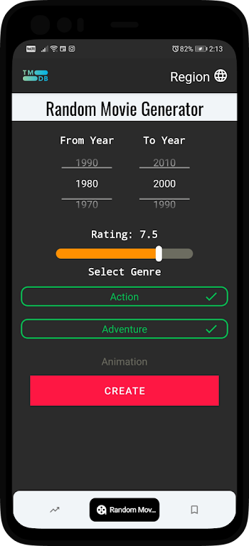 Schermata Random Movie Generator And Sug 1