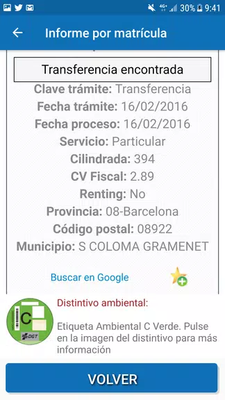 InfovehículoConsultarMatrícula Screenshot 1