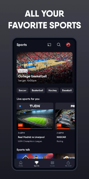 Fubo: Watch Live TV & Sports スクリーンショット 1