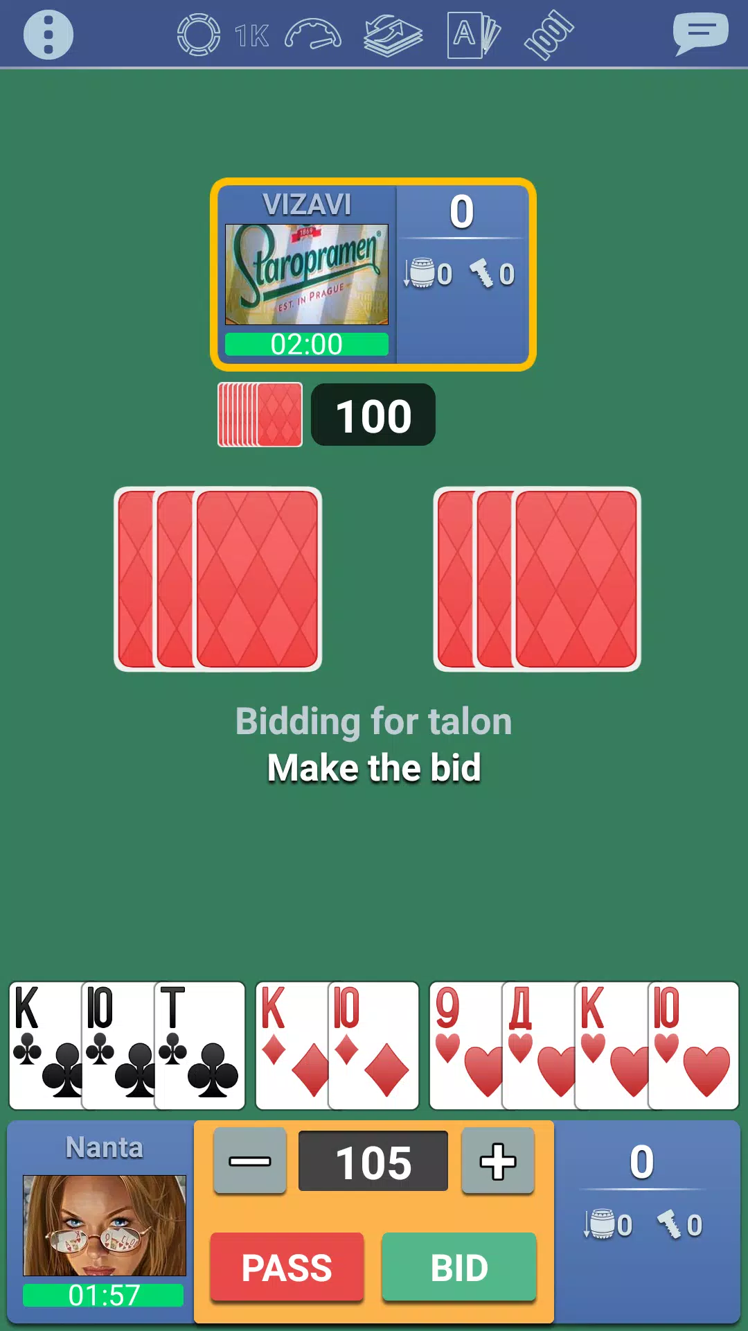 Thousand 1000 Online card game Скриншот 2