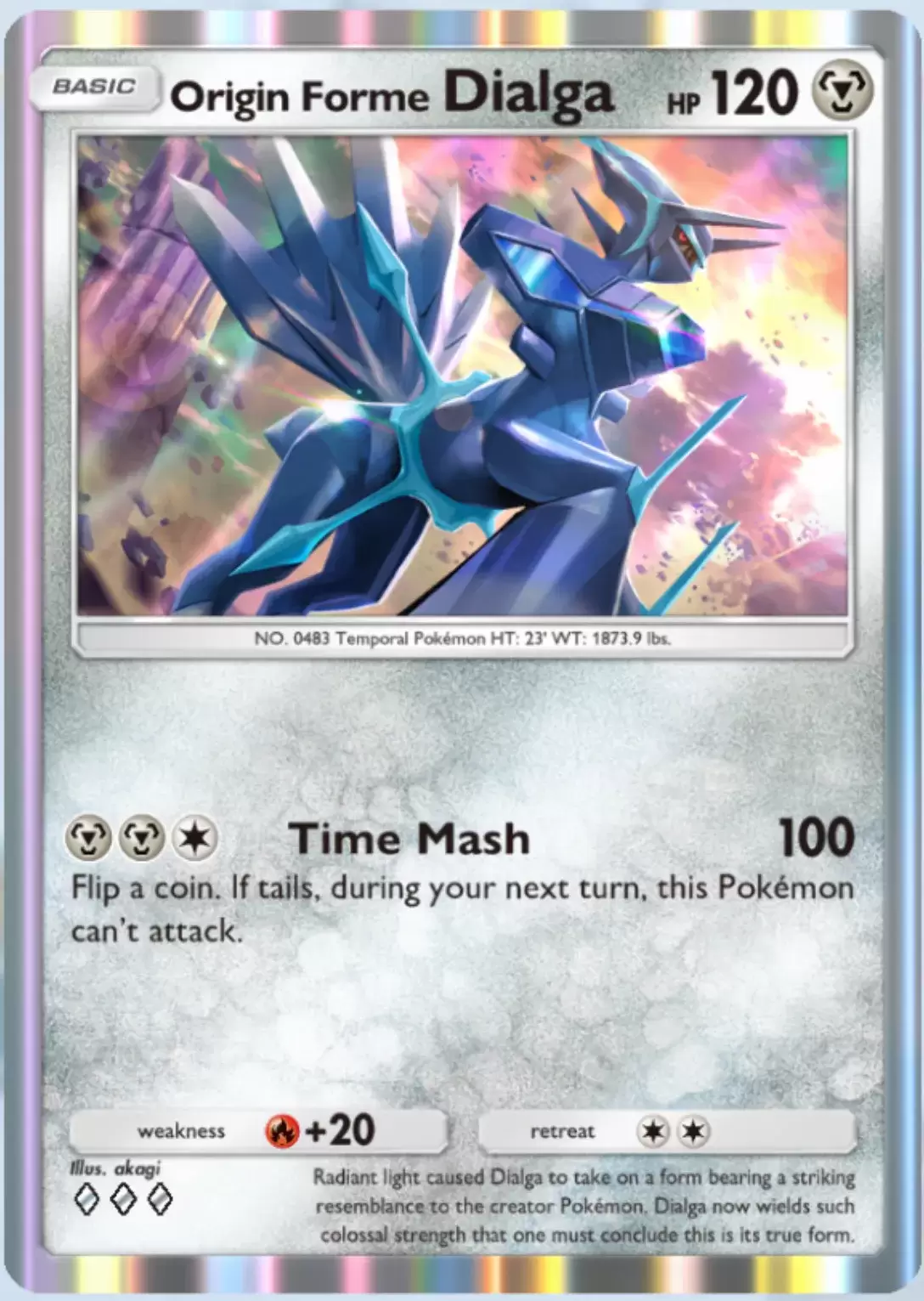 Origin Forme Dialga, die triumphale helle geheime Missionen in Pokemon TCG -Tasche präsentiert.