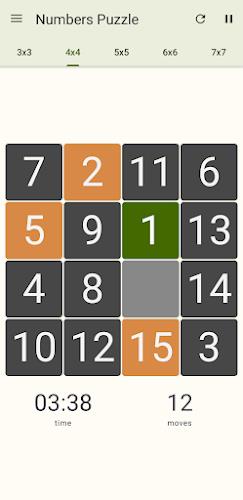 15 Number puzzle sliding game Schermafbeelding 0