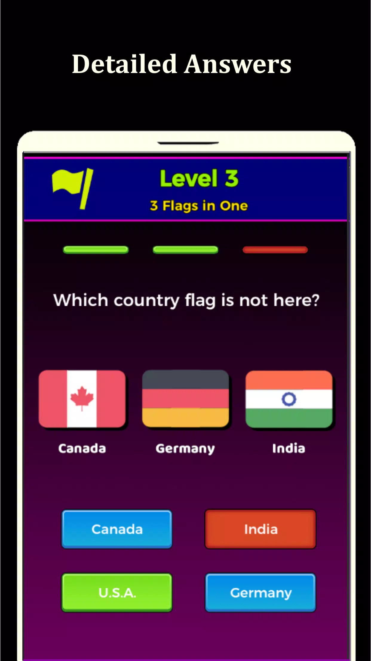 World Flags Quiz Game Schermafbeelding 1