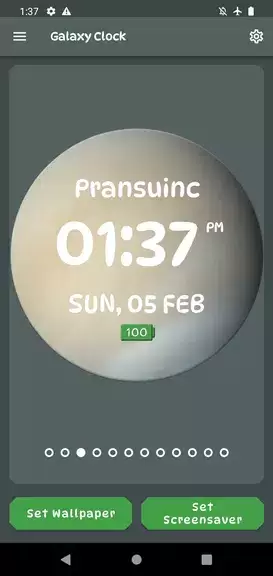 Galaxy Clock Live Wallpapers Capture d'écran 3