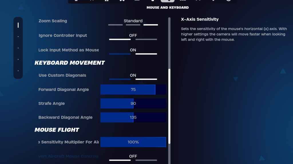 Configuración del teclado Fortnite